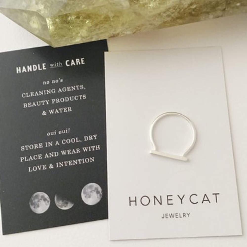 Dainty Sleek Silver Long Bar Stackable Ring